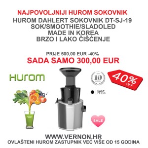 SUPER AKCIJA 40% POPUSTA Hurom Dahlert H102 DT SJ 19 -MADE BY  HUROM KOREA- hladna preša,3 u 1  sokovnik za sokove,smoothije,sladoled,  brzo i lako čišćenje NOVI MODEL HUROMA H100 JAMSTVO 10 GODINA NA MOTOR