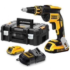 DEWALT 18V BRUSHLESS SUHOMONTAŽNI BATERIJSKI ODVIJAČ 2Ah, XR PUNJAČ, NASTAVAK ZA VIJKE, TSTAK DCF620D2-QW