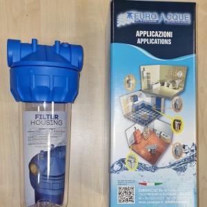 Euroacque plavi BLUE PLASTIC HOUSING 1" CONNECTION plastični filter za vodu 10-inčni uložak 1"  priključak ženski za kuću ili stan