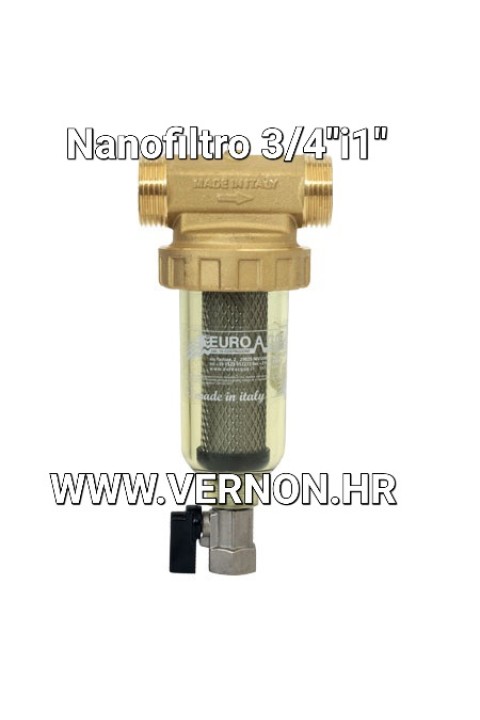 NANOFILTRO MEHANIČKI FILTER ZA PITKU VODU SA ISPIRANJEM SA MREŽICOM OD INOXA 100 MIKRONA 1/2",3/4",1"